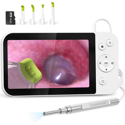 New Design Digital Ear Otoscope Camera With 5&quot; IPS Screen Visual Ear Wax Removal Camera With 3.9mm Camera Lens Ear Cleaning Kit